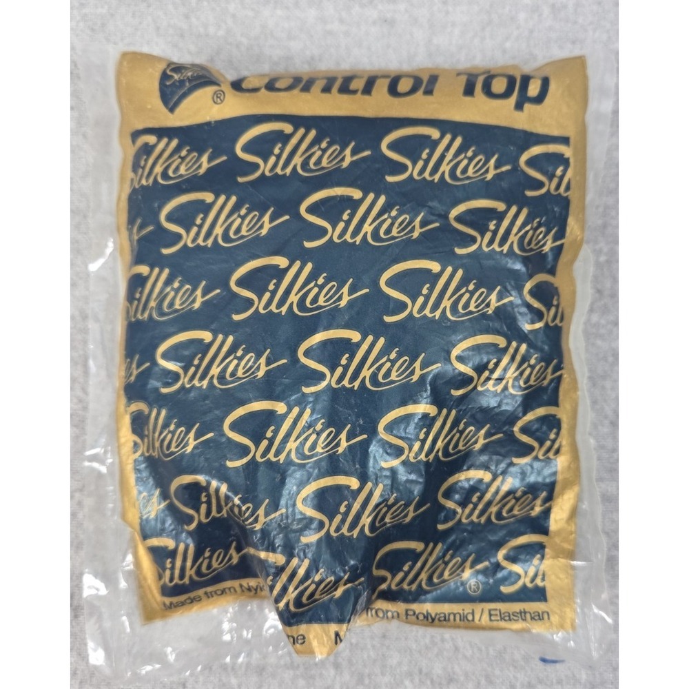 Silkies Control‎ Top L White Pantyhose Nylons Sealed Vintage Made in USA New